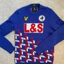 Lyle & Scott x Lover's FC wool jumper in blue Image 4