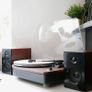 Record Player Teak Finish with Speakers Image 7