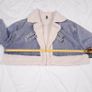 Pretty Little Thing Blue Cream Denim Sherpa Borg Aviator Cropped Jacket 8UK/36EU Image 9