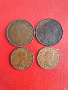 2 British Penny and 2 British Halfpennies
