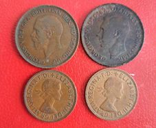 2 British Penny and 2 British Halfpennies