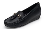 Brand New Hoefirm Women's Leather Tassel Wedge Heel Moccasins Casual Comfortable Slip-On Shoes,