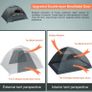 Camping Tent Automatic 3 Man Person Instant Tent Pop Up Ultralight Dome Tent 4 Seasons Waterproof & Windproof Camping Tent with Removable Outer Tarpaulin, Double Layers (FREE POSTAGE) Image 5