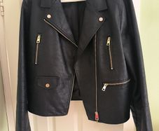River island Black Faux leather Biker Jacket.