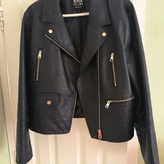 River island Black Faux leather Biker Jacket.