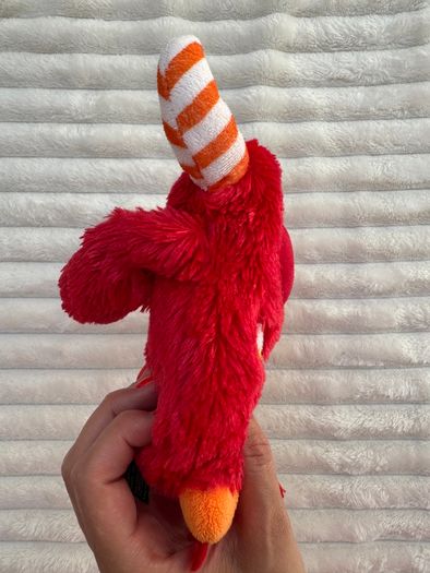 Keel Toys Monsterous Bullseye Plush Red Monster Striped Horns Halloween Used Please look at the pictures