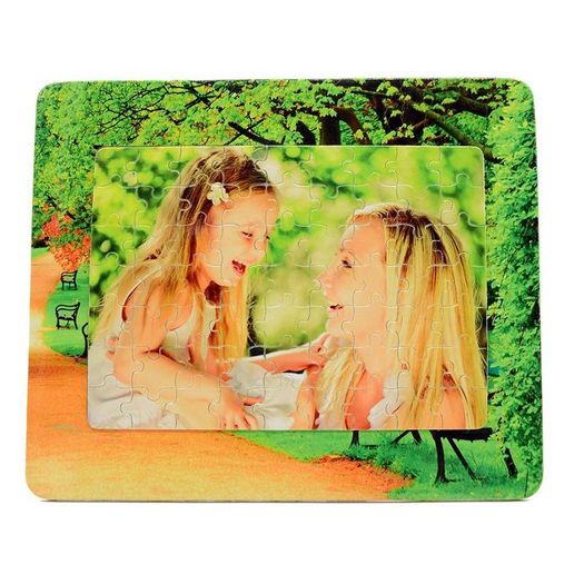 Personalised custom printed with photo or image 63pcs rectangle shape Cardboard Jigsaw Puzzle with stand