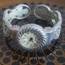 Geneva Women's Silver Tone Religious Open Cuff Bracelet Watch. Image 4