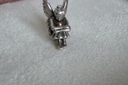Pandora sitting pixie charm with 14k yellow gold heart  very good condition hallmarked