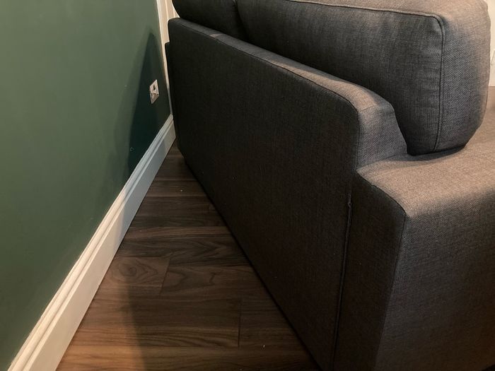 Large 3 Seater Dark Grey Sofa