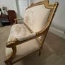 Louis XVI-style gilt settee and armchair, tapestry upholstery Image 3