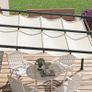 Garden Pavilion 3 x 3m, Retractable Roof, Wall Mounted, Metal Frame, Cream Image 5