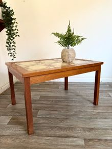Vintage Retro Mid Century Danish Teak and Tile Coffee Table