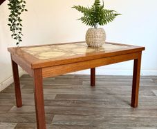 Vintage Retro Mid Century Danish Teak and Tile Coffee Table
