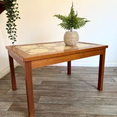 Vintage Retro Mid Century Danish Teak and Tile Coffee Table