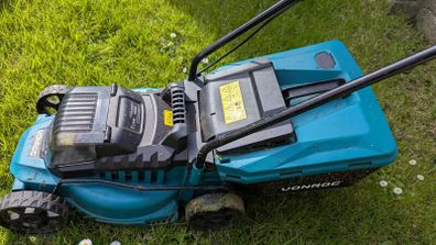 Cordless Lawn Mower + Grass Trimmer Set (Batteries Included