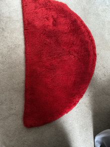 Vintage handmade tufted rug red wool Lamtex