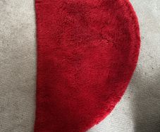 Vintage handmade tufted rug red wool Lamtex