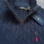 Ralph Lauren Navy Cable Knit Quarter Zip Image 3