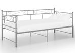 Pull-out Sofa Bed Frame Grey Metal 90x200 cm