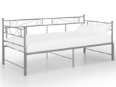 Pull-out Sofa Bed Frame Grey Metal 90x200 cm