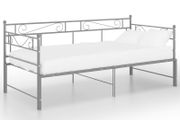 Pull-out Sofa Bed Frame Grey Metal 90x200 cm