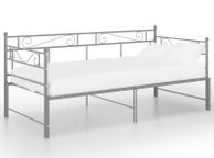 main image for ad Pull-out Sofa Bed Frame Grey Metal 90x200 cm