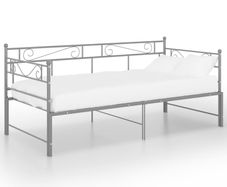 Pull-out Sofa Bed Frame Grey Metal 90x200 cm