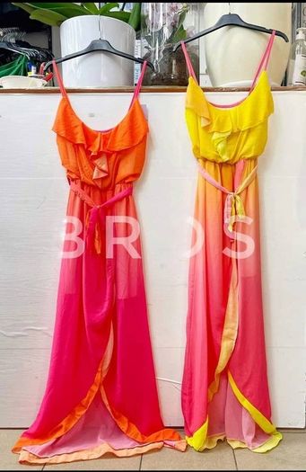 Asymmetrical ombre maxi dress