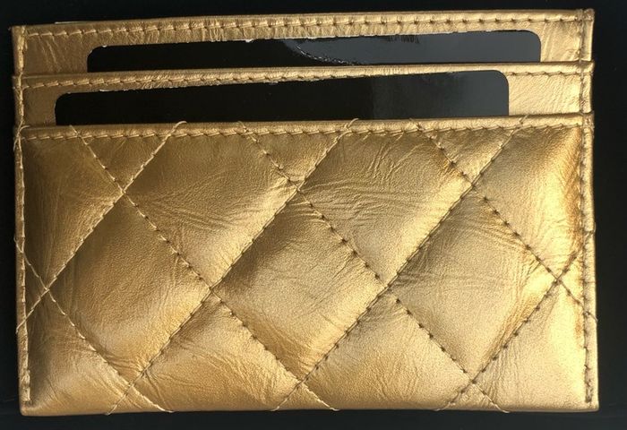 Chanel gold cardholder