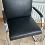 Pair of Black Cantilever Armchairs, Chrome Metal Frame, Retro Modern Image 8