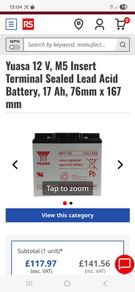 yuasa 12v 17ah battery
