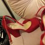 Pillar box red womens shoes Image 2