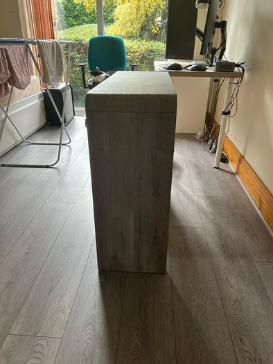 Grey Console Table with glass shelf