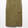 Khaki Cargo Midi Skirt from Mango Image 2