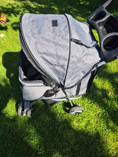 Trixie Grey Dog Buggy Stroller (Quick-Fold, Max 11kg)