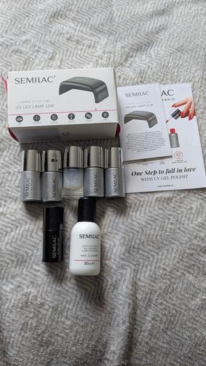 Semilac UV LED LAMP 12w with 5 Gel polishes,
