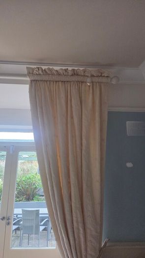 Curtains 270Lcm x 200Wcm - tie backsx2 - pole