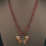 Antique Carnelian Agate Beads From Mali with Sterling Silver Shell Butterfly Pendant Necklace Image 10