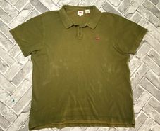 Levi's Mens Khaki Short Sleeve Polo Neck Tee Shirt Size 2XL