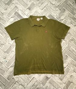 Levi's Mens Khaki Short Sleeve Polo Neck Tee Shirt Size 2XL