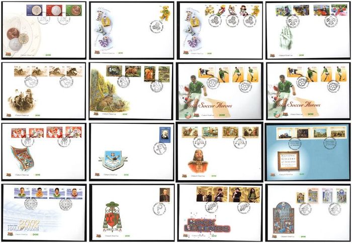 Collection 2002 Ireland Commemorative Stamps An Post First Day Cover (FDC). Collection of 16 covers.