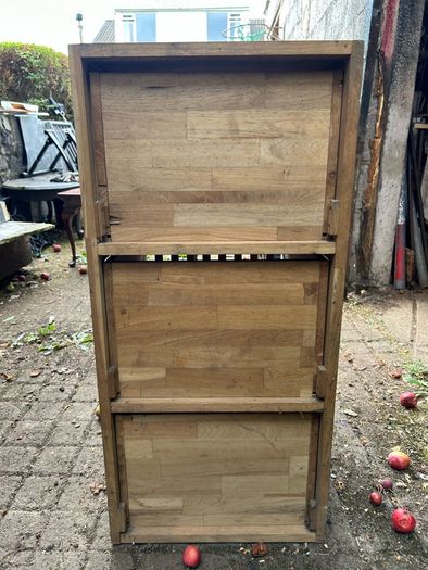 Walnut Bathroom Laundry Stand