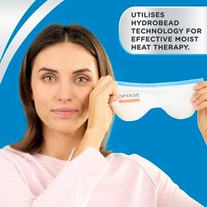 Optase Moist Heat Eye Mask - Reusable with HydroBead Technology for Soothing Relief from Blepharitis, MGD and Dry Eyes