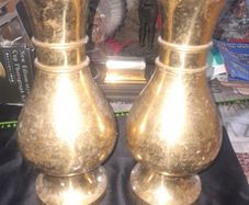 A Pair of Old Large Heavy Brass Vases