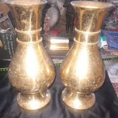 A Pair of Old Large Heavy Brass Vases
