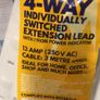 4 Way Extension lead Switched with Neon 2 Meter Lead Image 3
