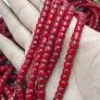 Rare Antique Venetian WhiteHeart Glass Beads Strands 8mm 24 inches Image 6