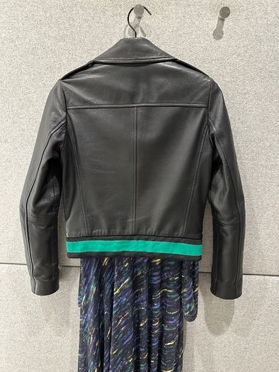 Maje black leather biker jacket - size S