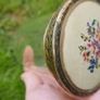 Vintage Jar with an Unusual, Hand-Embroidered Lid H-4,2" Image 8